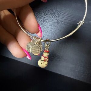 Alex and Ani Silver Snowman Charm Bangle